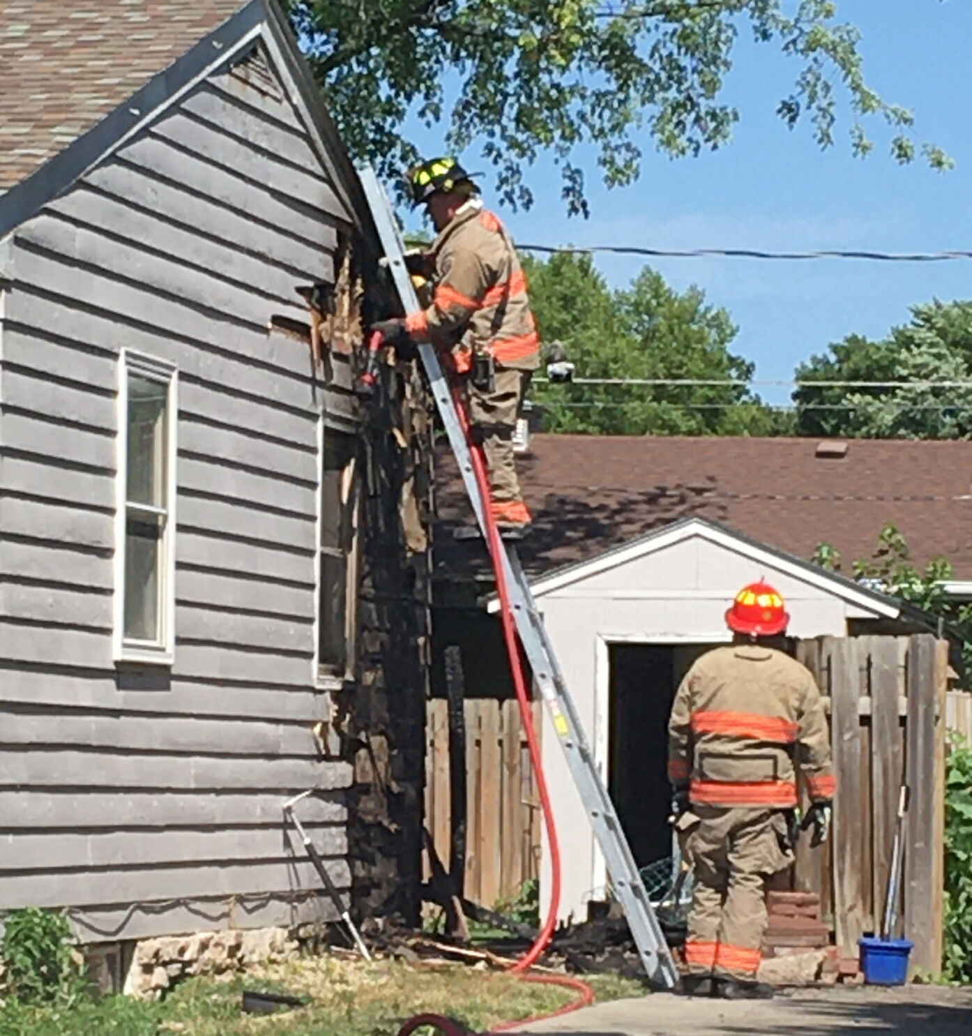 Firefighters at house